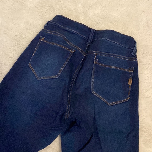 Stretchy, mid-rise, dark wash jeans. - Picture 3 of 3
